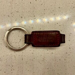 Coach Vintage Leather Red Key Fob Chain Bag Charm Snap Hold Ring Tag Strap Valet